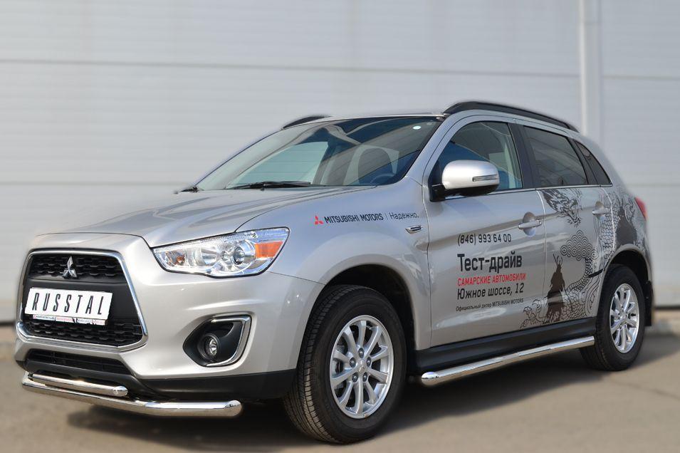 Пороги труба d57 вариант 1 для Mitsubishi ASX 2013, Slitkoff MAST-0013241