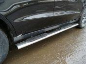Пороги овальные с накладкой 120х60 мм для автомобиля Geely Emgrand X7 2018-, TCC Тюнинг GEELEMGX718-13