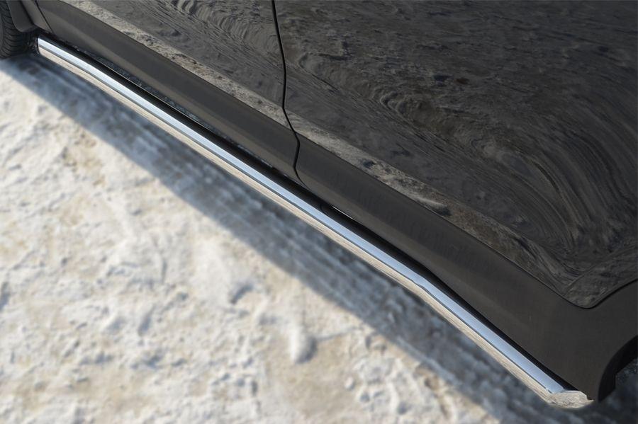 Пороги труба d57 вариант 1 для Hyundai Santa Fe 2012, Slitkoff HSFT-0012221