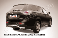 Защита заднего бампера d57 волна Mitsubishi Outlander (2014-2015) Black Edition, Slitkoff, арт. MOUT14-010BE