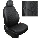 Чехлы для Peugeot Partner Tepee / Citroen Berlingo II (40/60) (5 мест) с 08г., Ромб, (Черный + Черный), Autopilot арт. pe-pr-t5m-chch-r