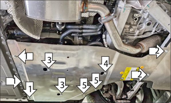 Защита алюминиевая Мотодор (Силовые провода), 4 мм,  Voyah Free  2023- арт. 348602