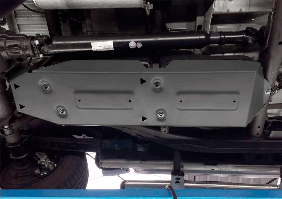 Защита топливного бака Rival для Volkswagen Amarok 2010-2016, штампованная, алюминий 4 мм, с крепежом, 333.5821.1