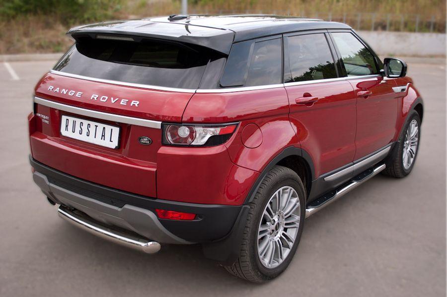 Пороги труба d76 с накладками вариант 1 для Land Rover Evoque Prestige Pure, Slitkoff REPT-0008051