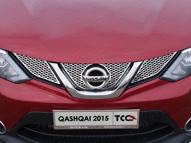 Решетка радиатора верхняя (лист) для автомобиля Nissan Qashqai 2014-, TCC Тюнинг NISQASH14-20