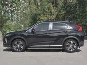 Пороги труба 75х42 овал с проступью для автомобиля Mitsubishi ECLIPSE CROSS 2018, Slitkoff MEO-003046