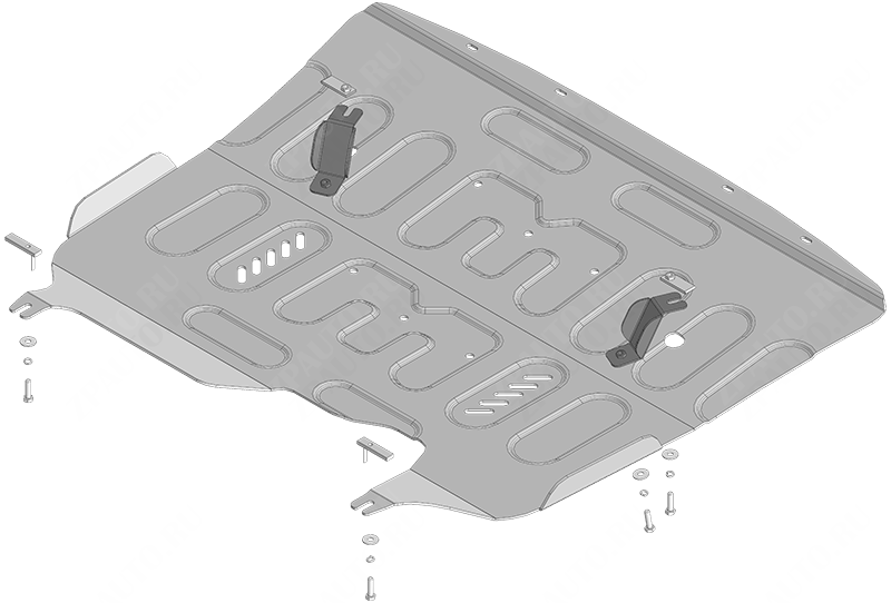 Защита алюминиевая Мотодор (Двигатель, Электроусилитель руля, Передний электромотор, Радиатор), 4 мм,  Li L6  2024- арт. 349901