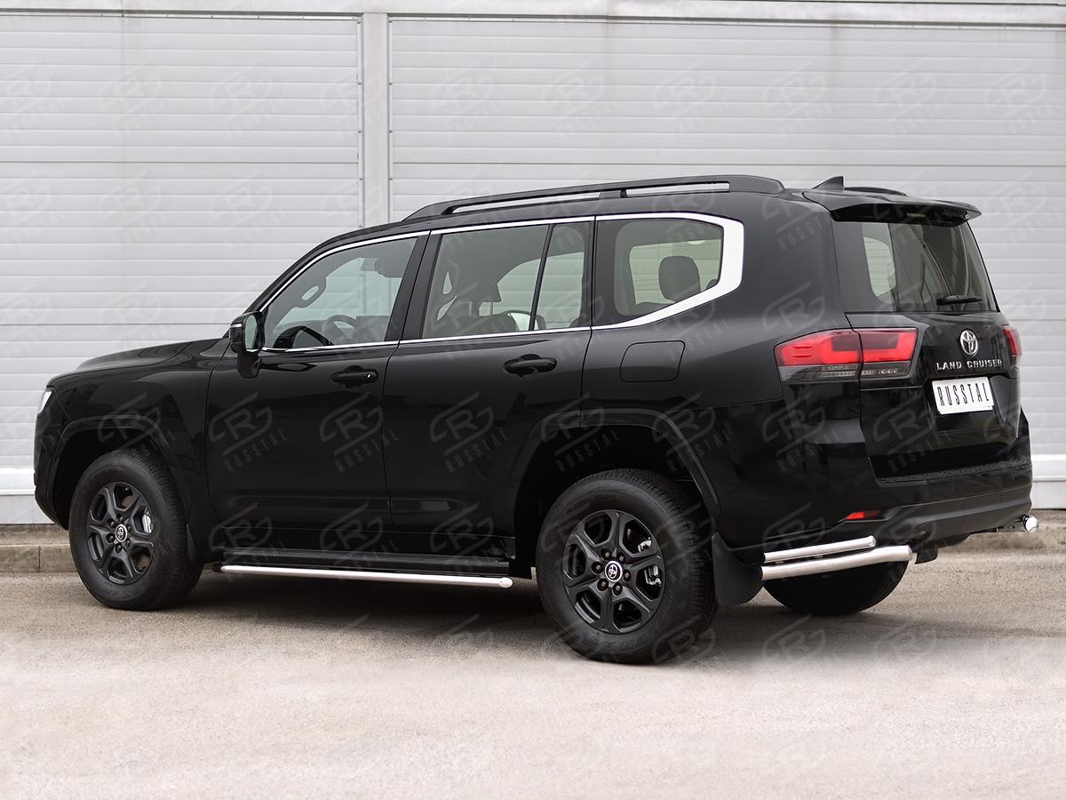 TOYOTA LAND CRUISER 300 2021 - Защита заднего бампера уголки d57 секции-d42 секции TLCZ-003793