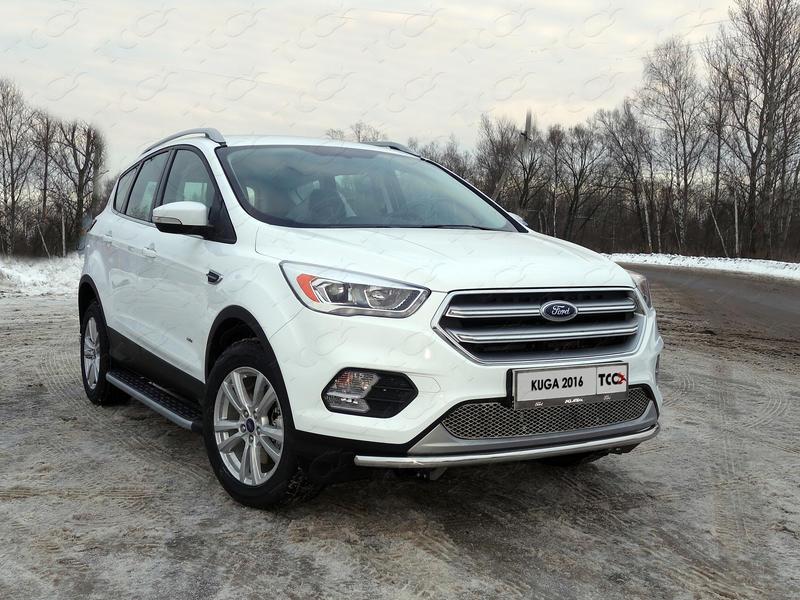Защита передняя нижняя 42,4 мм для автомобиля Ford Kuga 2016-, TCC Тюнинг FORKUG17-35