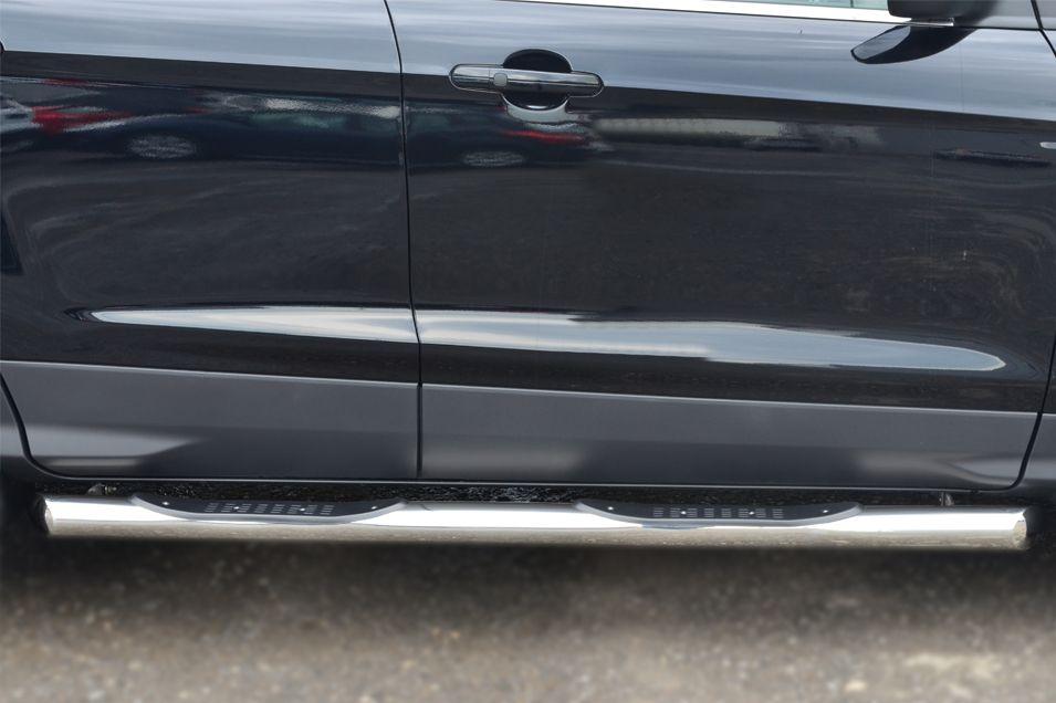 Пороги труба d76 с накладками вариант 1 для Ford Kuga 2013, Slitkoff FGT-0013811