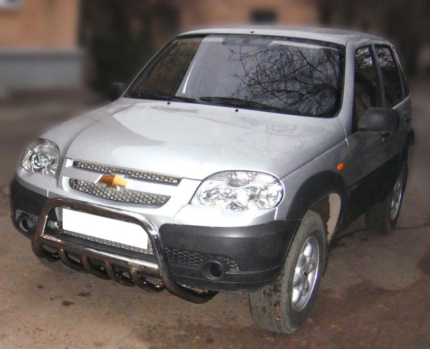 Дуга передняя высокая d-53 с защитой картера d-43 для Chevrolet Niva 2009, Технотек NSVN_1.3