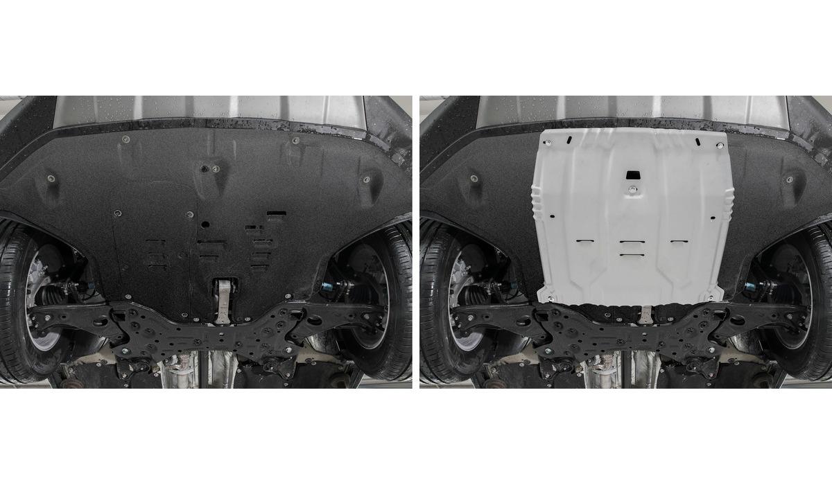 Защита картера и КПП AutoMax для Hyundai Santa Fe IV 2018-н.в., алюминий 2.5 мм, с крепежом, AM333.2375.1