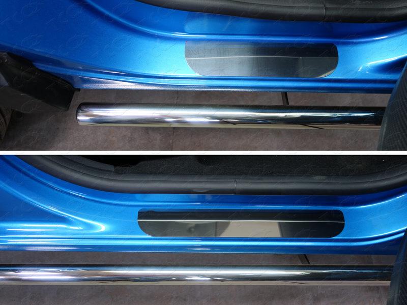 Накладки на пороги (лист зеркальный) для автомобиля Renault Kaptur 2016-