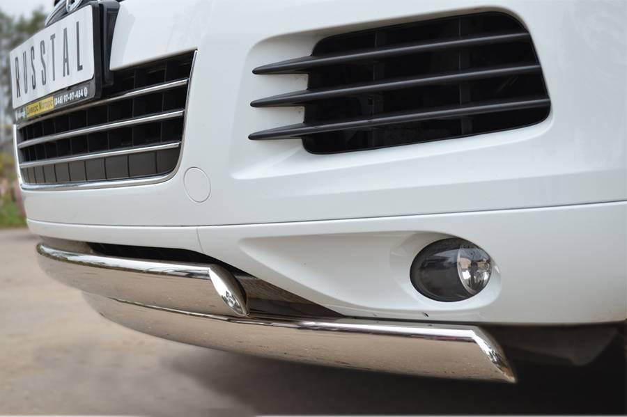 Защита переднего бампера d75x42 овал для Volkswagen Touareg 2010, Slitkoff VTZ-001069