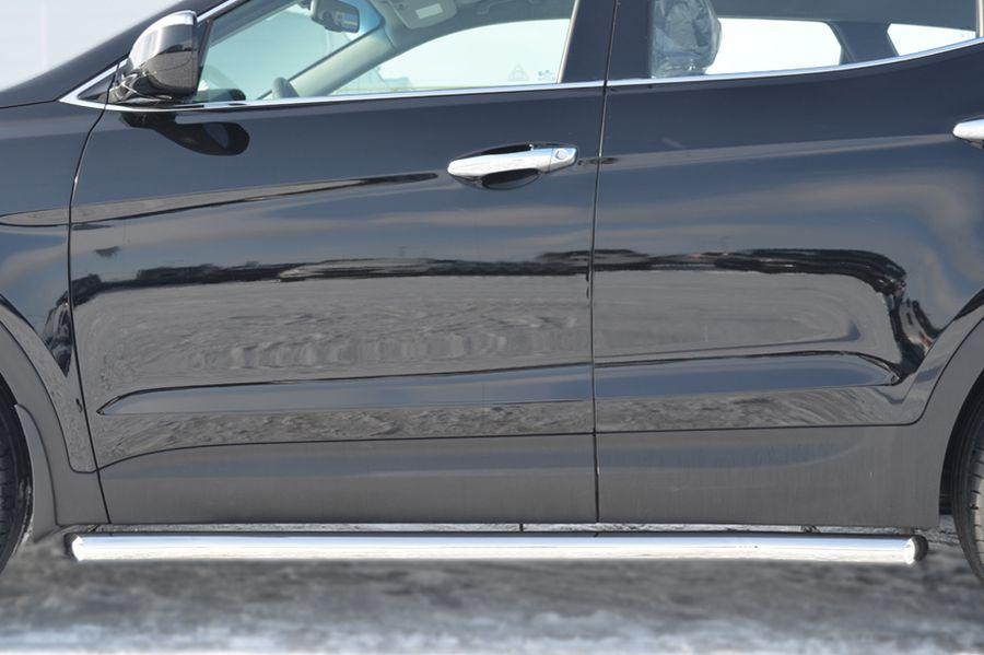 Пороги труба d57 вариант 1 для Hyundai Santa Fe 2012, Slitkoff HSFT-0012221