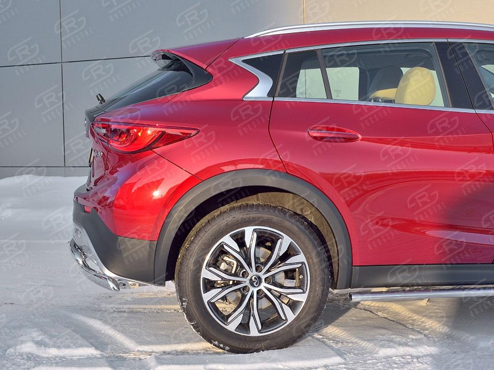Защита заднего бампера d75х42/75х42 Infiniti QX30 2016, Slitkoff IQX3Z-002506