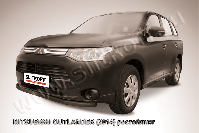 Защита переднего бампера d57 черная Mitsubishi Outlander (2014-2015) , Slitkoff, арт. MOUT14-003B