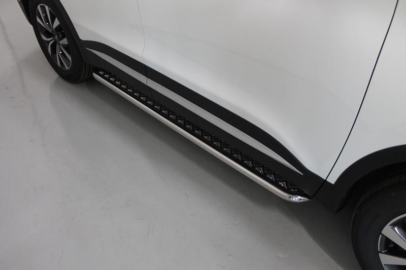 Пороги с площадкой 42,4 мм для автомобиля Chery Tiggo 7 PRO 2020 арт. CHERTIG7P20-25