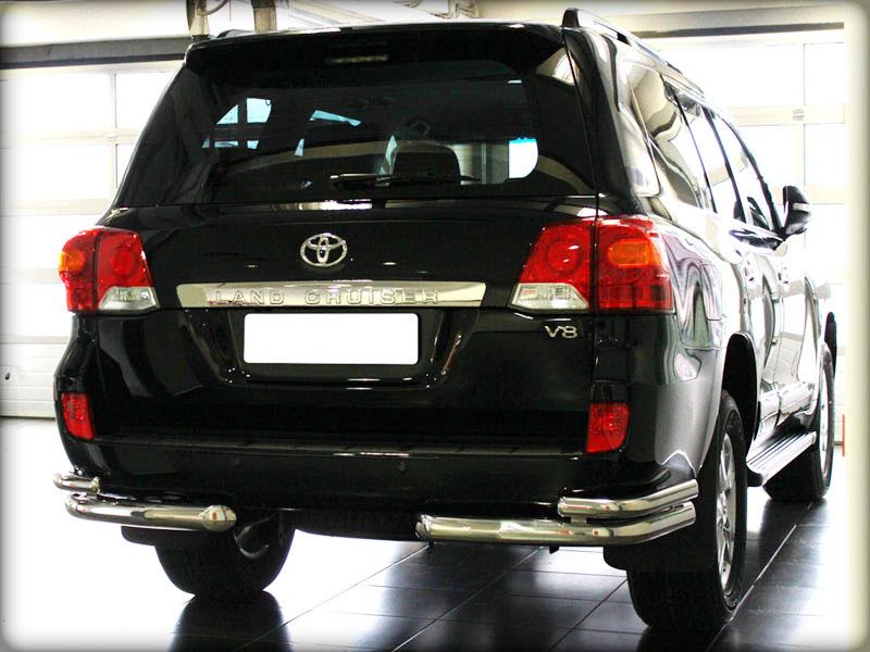 Защита заднего бампера "уголки" d-76+53 для автомобиля Toyota Land Cruiser 200 2012-2013г.в., Технотек, арт. LCN2012_8