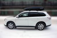 Пороги с площадкой D 60,3 для Mitsubishi Outlander(Мицубиси Аутлендер), ALFeco арт. MITOUT-14.04