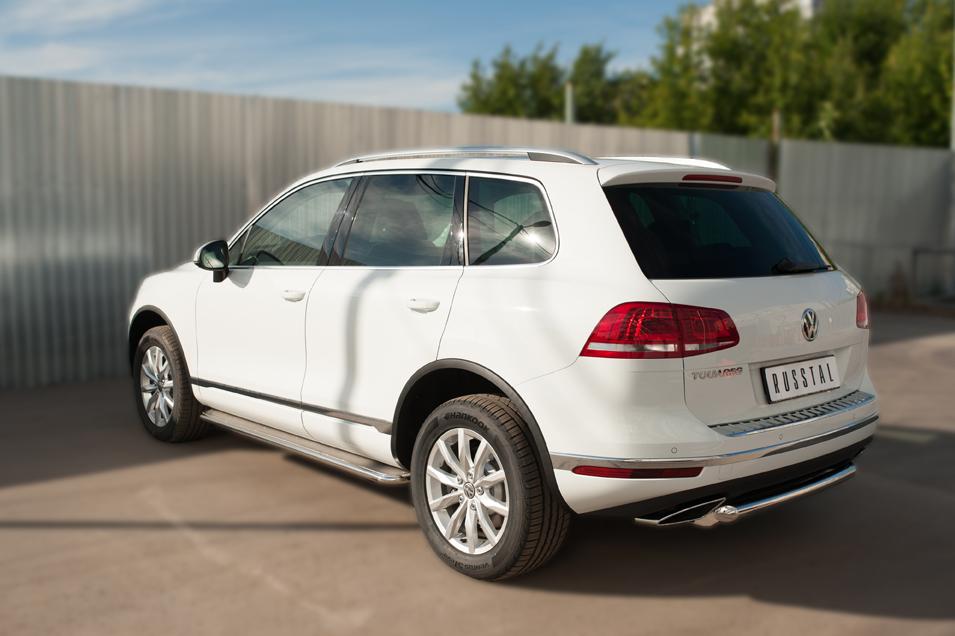 Защита заднего бампера d57 для Volkswagen Touareg 2014, Slitkoff VWTZ-002133