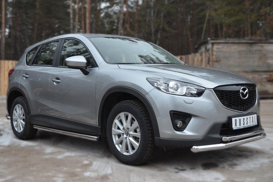 Защита порогов d57 вариант 2 для Mazda CX-5 2011, Slitkoff M5T-0011362