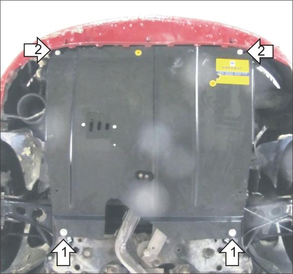Защита стальная Мотодор (Двигатель, Коробка переключения передач), 2 мм, Сталь для Alfa Romeo 147 2001-2004 арт. 05902