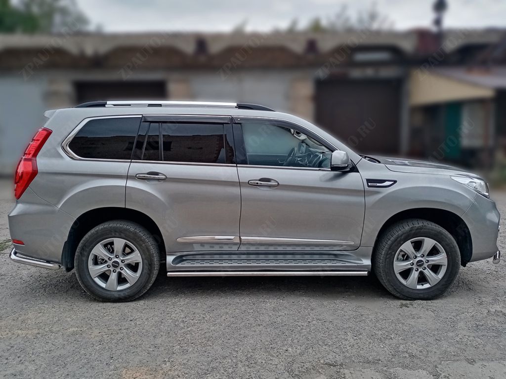 Пороги (обвод штатного порога) d-43 для автомобиля HAVAL H9 2017 - по наст.время арт. HVH9_2.1, 
Технотек