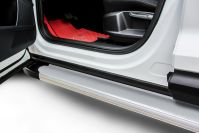 Пороги алюминиевые "Optima Silver" 1700 серебристые Hyundai Tucson Turbo (2018-2021) , Slitkoff, арт. AL-HT18T002
