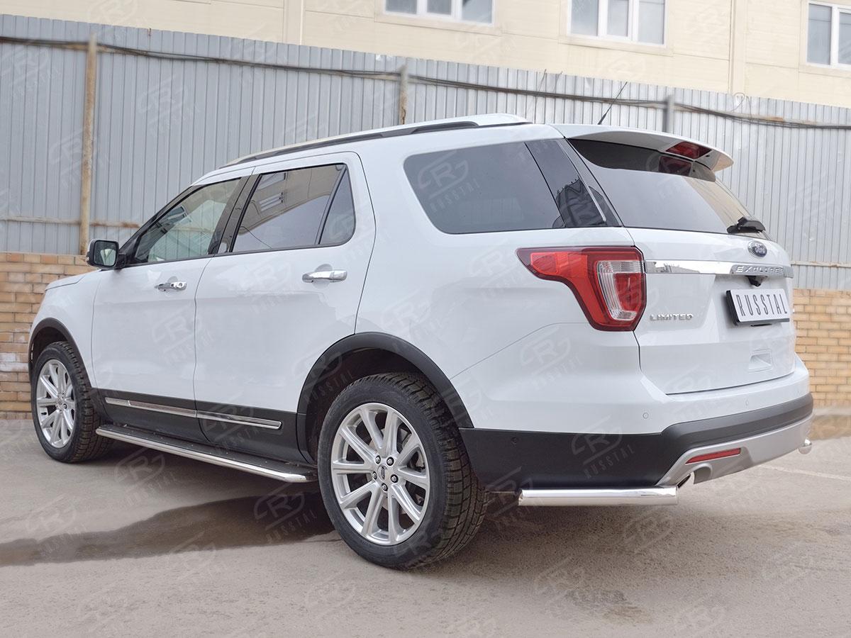 Защита заднего бампера уголки d57 для Ford Explorer 2015, Slitkoff FEZ-002666