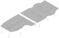 Защита алюминиевая Мотодор (Двигатель, Коробка переключения передач, Раздаточная коробка), 4 мм,  для Land Rover Range Rover Vogue   2022- арт. 343201