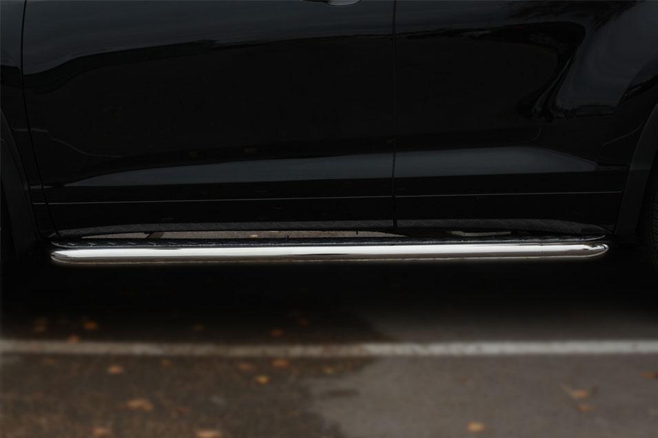 Пороги труба d63 с листом для Toyota Highlander 2013-2016, Руссталь THRL-001921