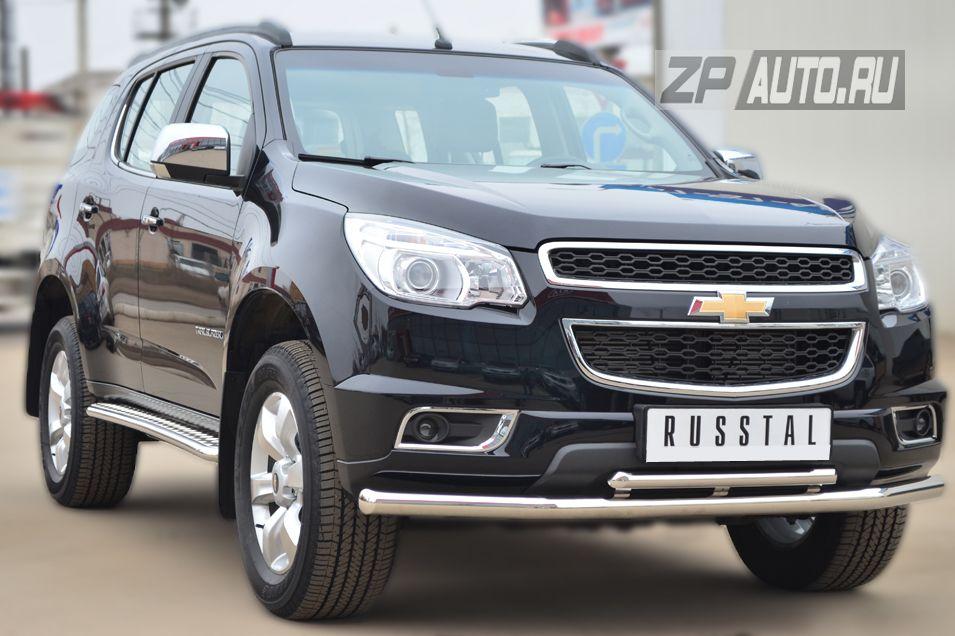 Защита переднего бампера d57/d42 для Chevrolet TrailBlazer 2013, Slitkoff CTRZ-001505