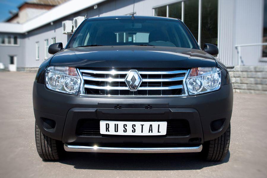 Защита переднего бампера d57 короткая для Renault Duster 4x2, Slitkoff RD2Z-000435
