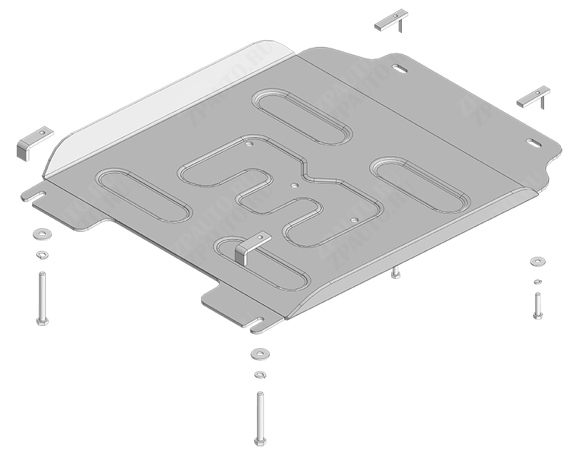 Защита алюминиевая Мотодор (Коробка переключения передач), 5 мм,  Toyota Land Cruiser Prado 250  2023- арт. 32533