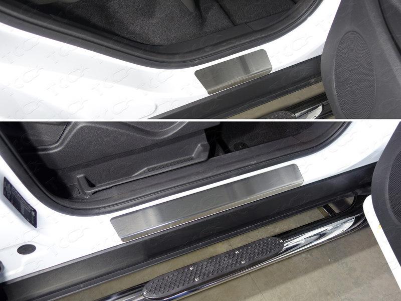 Накладки на пороги (лист шлифованный) для автомобиля Ford Kuga 2016-