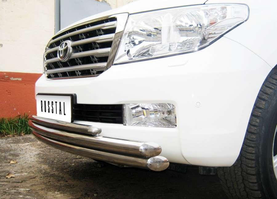 Защита переднего бампера d57/57/42 для Toyota Land Cruiser 200 2007-2012, Slitkoff LCZ-000208