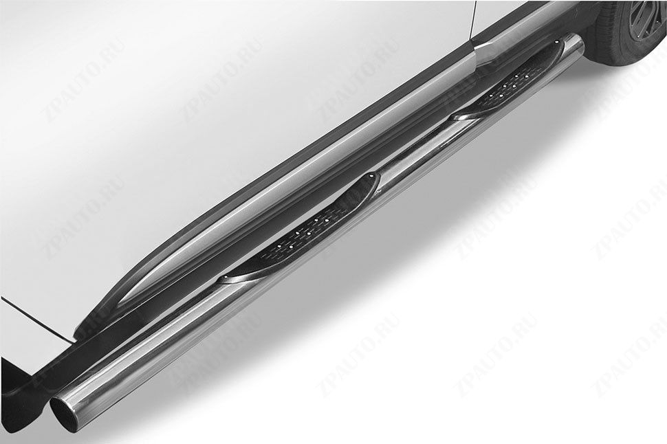 Защита порогов d76 с проступями Mitsubishi Outlander (2015-2018) , Slitkoff, арт. MOUT15-005