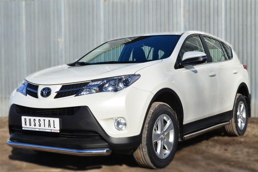 Пороги труба d57 вариант 2 для Toyota RAV4 2012, Slitkoff TR4T-0012832