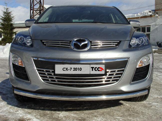Защита передняя нижняя 60,3 мм для автомобиля Mazda CX-7 2010-2012, TCC Тюнинг MAZCX710-01