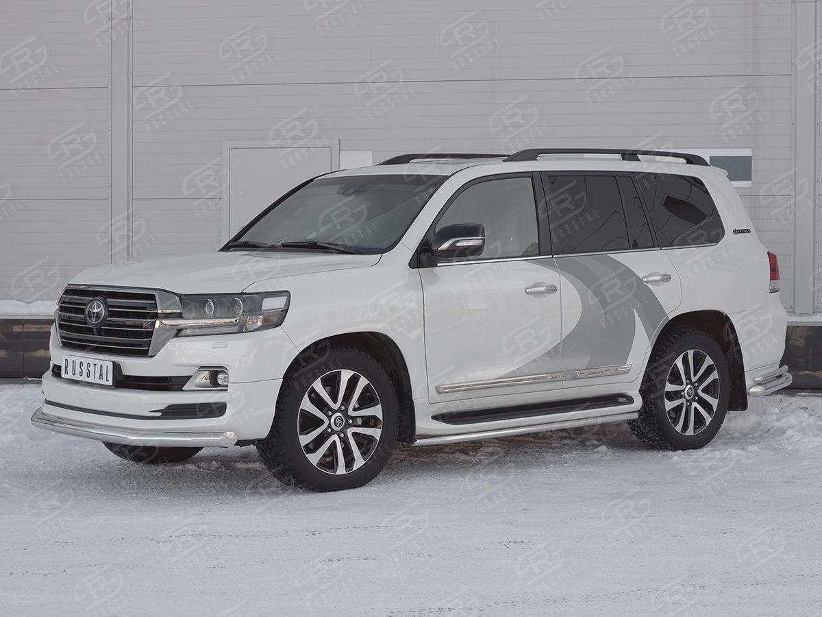 Защита переднего бампера d76 на Toyota Land Cruiser 200 2017 Excalibur, Slitkoff TLCZ-002902