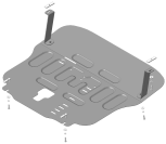 Защита стальная Мотодор (Двигатель, Коробка переключения передач), 2 мм,  для Hyundai Palisade  2020- арт. 70916