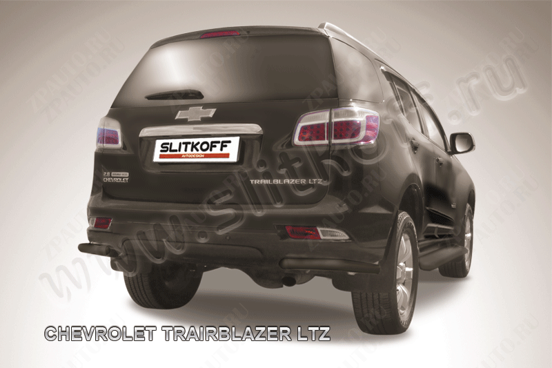 Уголки d57 черные Chevrolet Trailblazer (2012-2016) , Slitkoff, арт. CHTB12-017B