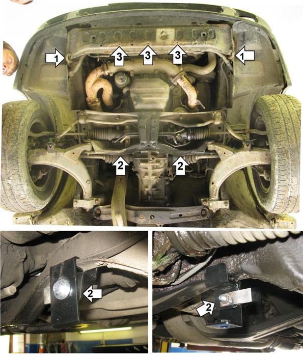 Защита стальная Мотодор (Двигатель, Радиатор), 2 мм, Сталь для Subaru Legacy 1989-1994 арт. 02203
