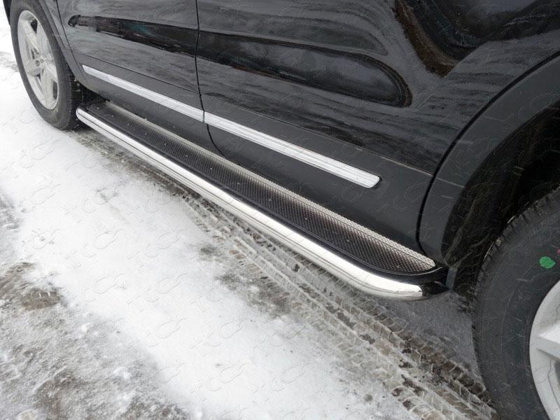 Пороги с площадкой (нерж. лист) 60,3 для Ford Explorer 2015 (Форд Эксплорер 2015), ТСС FOREXPL16-10, TCC Тюнинг