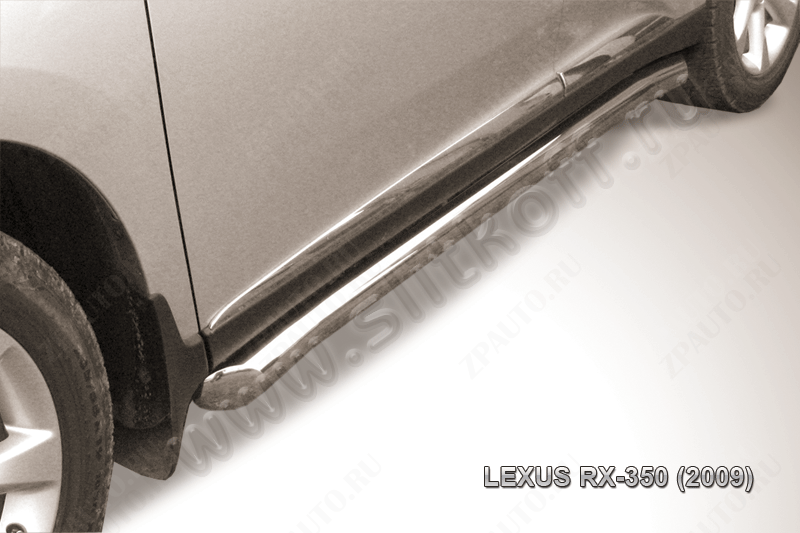 Защита порогов d76 труба с гибами Lexus RX-350 (2008-2012) Black Edition, Slitkoff, арт. LRX35011BE