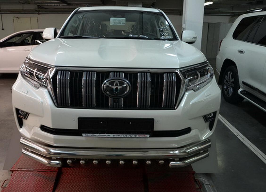 Защита переднего бампера тройная с защитой акула Toyota Land Cruiser 150 Prado 2017, TLCP150.17.06, Россия