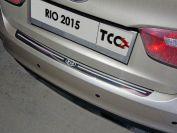 Накладка на задний бампер (лист зеркальный надпись RIO) для автомобиля Kia Rio 2015-2016 TCC Тюнинг арт. KIARIO15-09