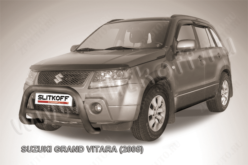 Кенгурятник d76 низкий черный Suzuki Grand Vitara (2005-2008) , Slitkoff, арт. SGV05002B