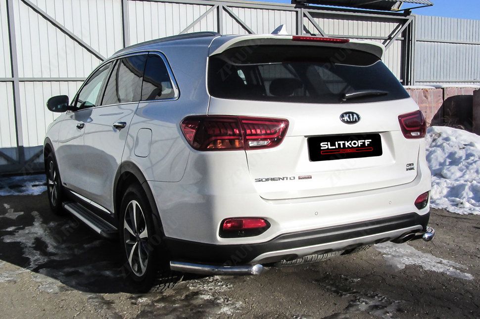 Уголки d57 Kia Sorento Prime (2017-2020) Black Edition, Slitkoff, арт. KS17-006BE